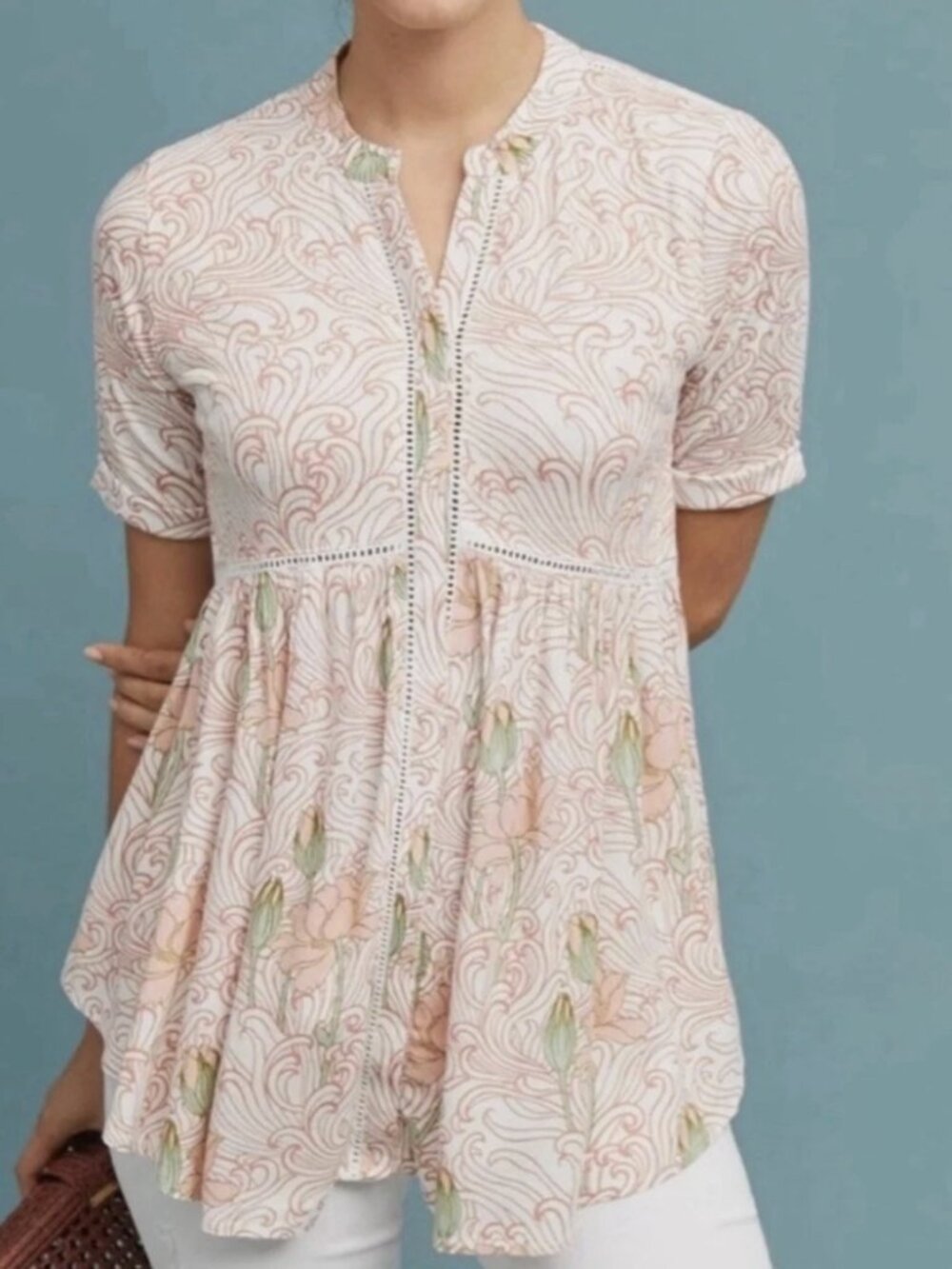 Anthropologie Akemi + Kin Veria Peplum Floral Tunic – Size Small